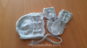 Ungbarnasett3-pastelgrænt-Fjóla (húfa og vettlingar)